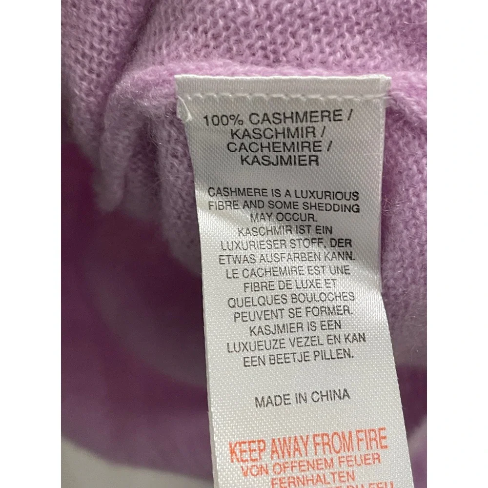 Crush Cashmere Lilac Purple Reversible V-Neck Scoop Neck Sweater Womens Size‎ 1